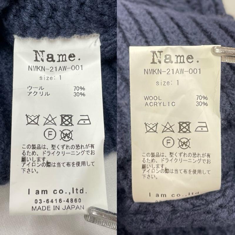 ネーム Name. ニット、セーター 長袖 RATSHWORK KNIT ノルディック パッチワーク ケーブル ニット セーター 1 無地 紺 / ネイビー / navy メンズ USED 古着 中古 50145047