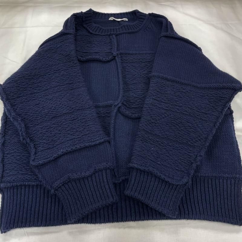 ネーム Name. ニット、セーター 長袖 RATSHWORK KNIT ノルディック パッチワーク ケーブル ニット セーター 1 無地 紺 / ネイビー / navy メンズ USED 古着 中古 50145047