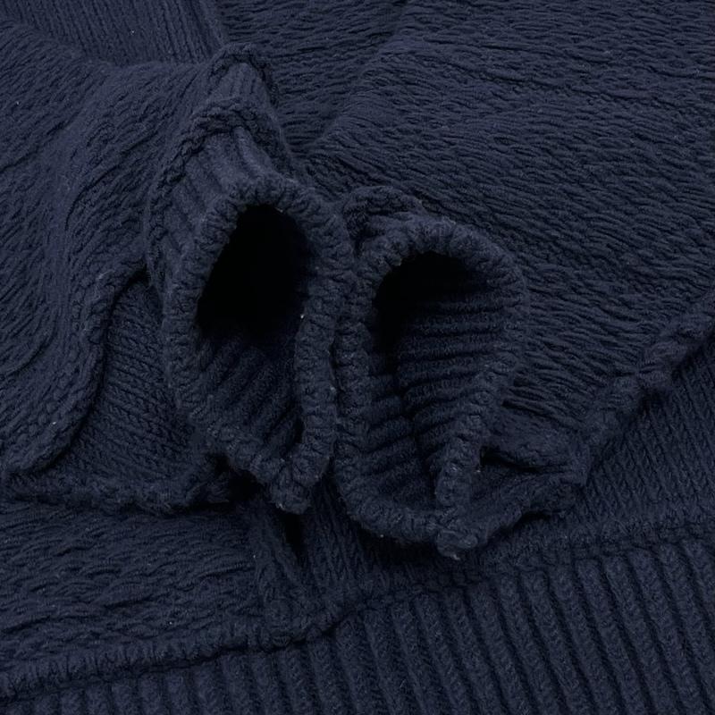 ネーム Name. ニット、セーター 長袖 RATSHWORK KNIT ノルディック パッチワーク ケーブル ニット セーター 1 無地 紺 / ネイビー / navy メンズ USED 古着 中古 50145047