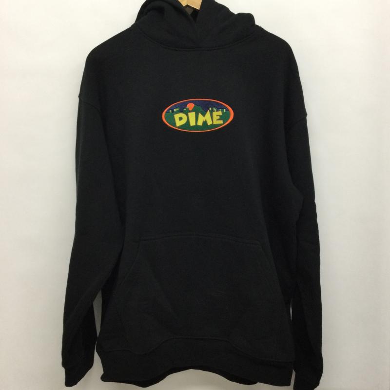 Dime Dime パーカー 長袖 Dime　ダイム　VILLE HOODIE　プルオーバーパーカー L ロゴ、文字 黒 / ブラック / black メンズ USED 古着 中古 50145117