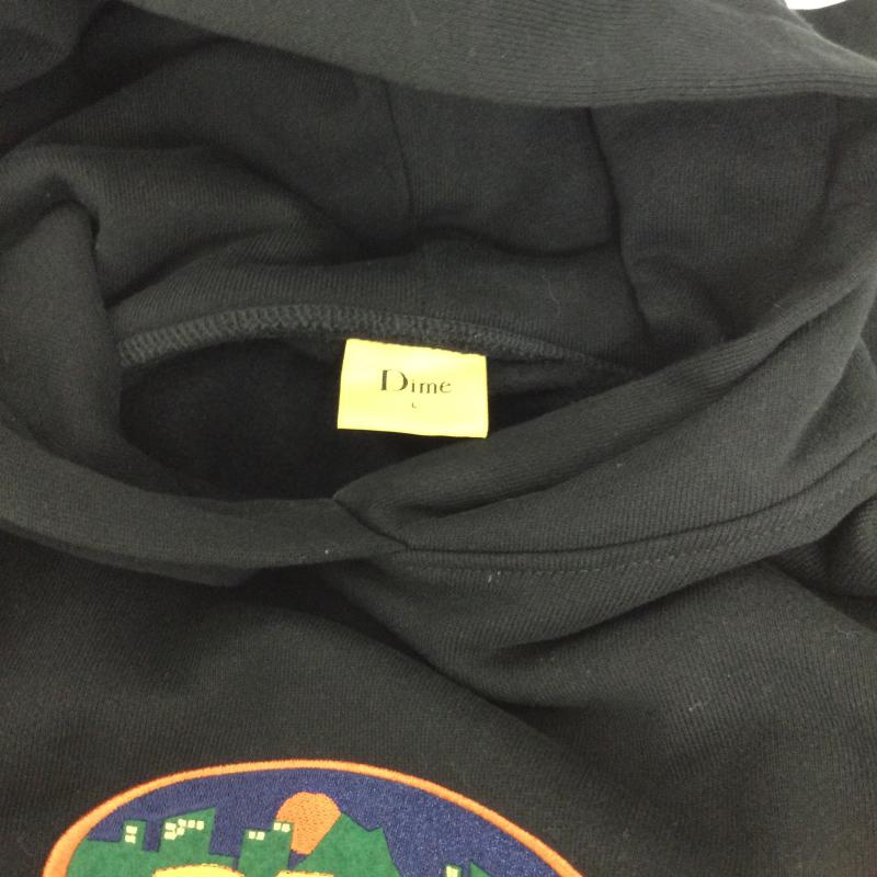 Dime Dime パーカー 長袖 Dime　ダイム　VILLE HOODIE　プルオーバーパーカー L ロゴ、文字 黒 / ブラック / black メンズ USED 古着 中古 50145117