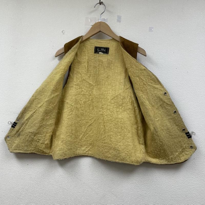 古着 USED ベスト ベスト 70s Joo-Kay ムートン ベスト ジレ 前開き スナップボタン スウェード 本革 サイズ18 - 無地 キャメル / キャメル / メンズ USED 古着 中古 50145168