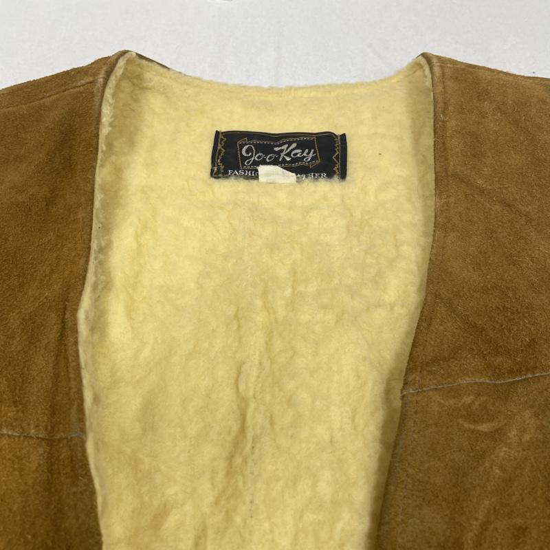 古着 USED ベスト ベスト 70s Joo-Kay ムートン ベスト ジレ 前開き スナップボタン スウェード 本革 サイズ18 - 無地 キャメル / キャメル / メンズ USED 古着 中古 50145168