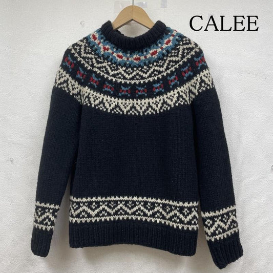 キャリー CALEE ニット、セーター 長袖 モックネック 長袖 ニット セーター ウール ノルディック柄 CL-15ST049 M ノルディック柄 マルチカラー / マルチカラー / multicolor X 黒 / ブラック / black メンズ USED 古着 中古 50145206