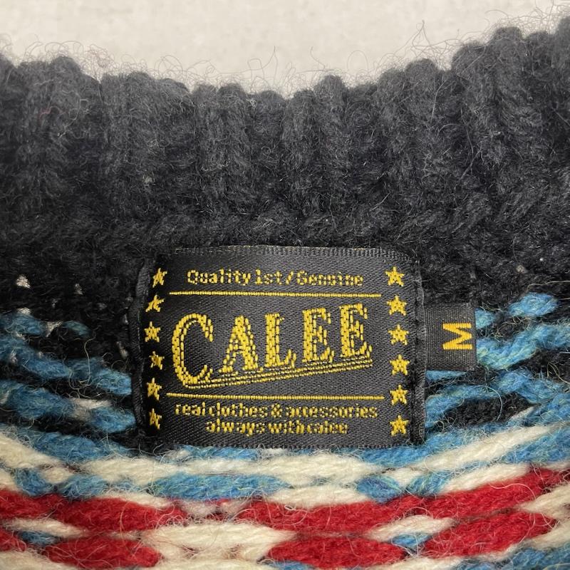 キャリー CALEE ニット、セーター 長袖 モックネック 長袖 ニット セーター ウール ノルディック柄 CL-15ST049 M ノルディック柄 マルチカラー / マルチカラー / multicolor X 黒 / ブラック / black メンズ USED 古着 中古 50145206