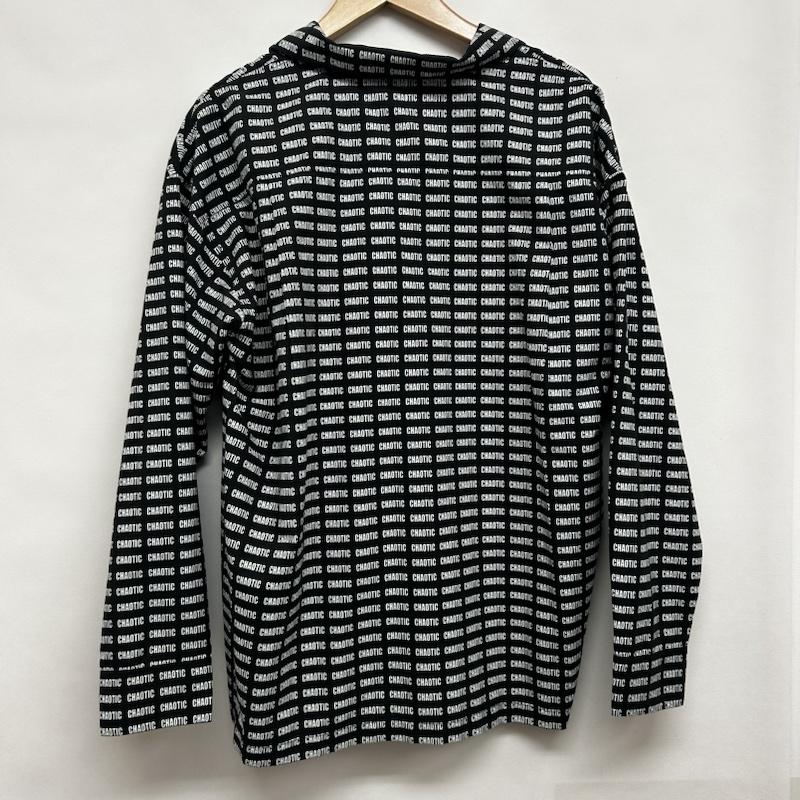 エックスガール X-girl シャツ、ブラウス 長袖 長袖シャツ 総柄 文字 CHAOTIC M ロゴ、文字 黒 / ブラック / black X 白 / ホワイト / white レディース USED 古着 中古 50145221