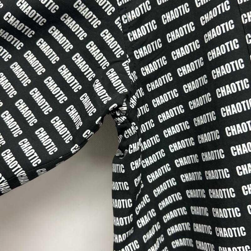 エックスガール X-girl シャツ、ブラウス 長袖 長袖シャツ 総柄 文字 CHAOTIC M ロゴ、文字 黒 / ブラック / black X 白 / ホワイト / white レディース USED 古着 中古 50145221