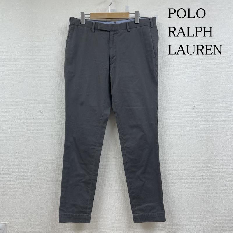 ポロラルフローレン POLO RALPH LAUREN パンツ チノパン チノパン ストレッチチノ パンツ ロゴ 刺繍 ジップフライ ノータック ストレート 34インチ ロゴ、文字 X 刺繍 チャコールグレー / チャコールグレー / メンズ USED 古着 中古 50145230