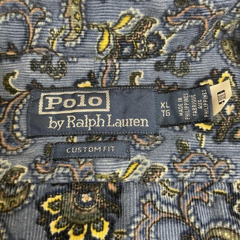 ポロバイラルフローレン Polo by RALPH LAUREN シャツ、ブラウス 長袖 長袖 シャツ ブラウス コーデュロイ ペイズリー 総柄 胸ポケット ボタンダウン XL ペイズリー X 総柄 青 / ブルー / blue メンズ USED 古着 中古 50145233