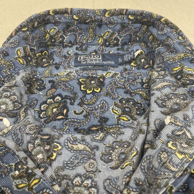 ポロバイラルフローレン Polo by RALPH LAUREN シャツ、ブラウス 長袖 長袖 シャツ ブラウス コーデュロイ ペイズリー 総柄 胸ポケット ボタンダウン XL ペイズリー X 総柄 青 / ブルー / blue メンズ USED 古着 中古 50145233