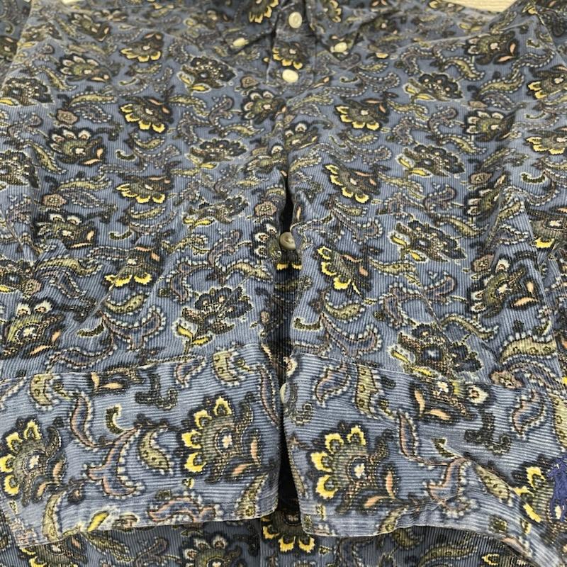 ポロバイラルフローレン Polo by RALPH LAUREN シャツ、ブラウス 長袖 長袖 シャツ ブラウス コーデュロイ ペイズリー 総柄 胸ポケット ボタンダウン XL ペイズリー X 総柄 青 / ブルー / blue メンズ USED 古着 中古 50145233