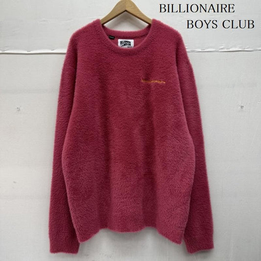 ビリオネア・ボーイズ・クラブ BILLIONAIRE BOYS CLUB ニット、セーター 長袖 ロゴ刺繍 クルーネック シャギー ニット 831-8305 XL 桃 / ピンク / pink メンズ USED 古着 中古 50145243