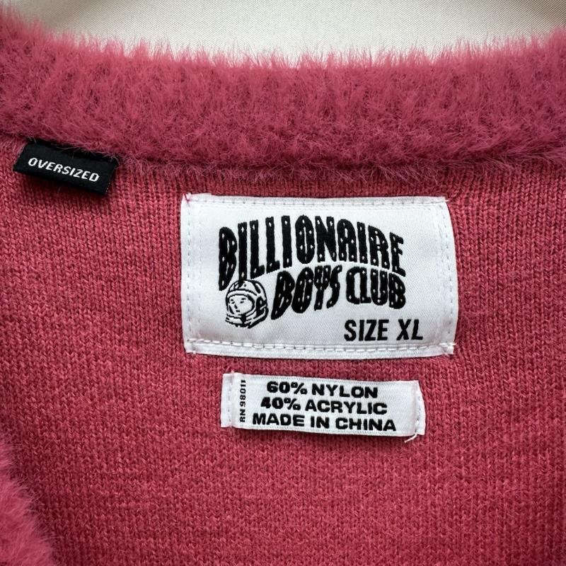 ビリオネア・ボーイズ・クラブ BILLIONAIRE BOYS CLUB ニット、セーター 長袖 ロゴ刺繍 クルーネック シャギー ニット 831-8305 XL 桃 / ピンク / pink メンズ USED 古着 中古 50145243