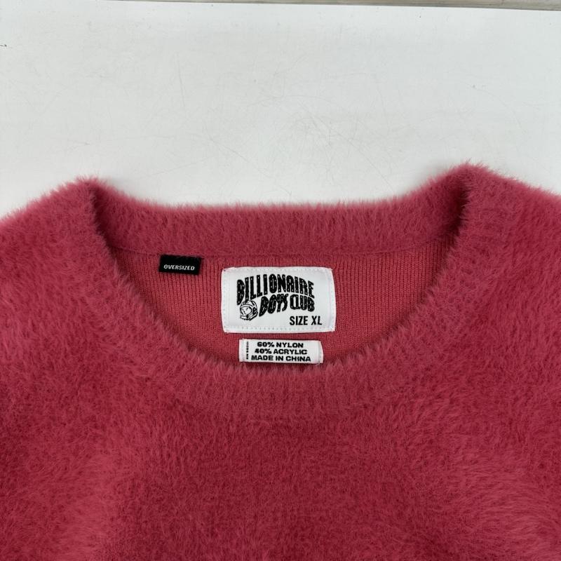 ビリオネア・ボーイズ・クラブ BILLIONAIRE BOYS CLUB ニット、セーター 長袖 ロゴ刺繍 クルーネック シャギー ニット 831-8305 XL 桃 / ピンク / pink メンズ USED 古着 中古 50145243
