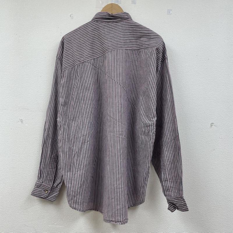 古着 USED シャツ、ブラウス 長袖 長袖 ストライプ シャツ ブラウス Shirt ロングスリーブ 胸ポケット ボタン L ストライプ 白 / ホワイト / white X 灰 / グレー / gray X 赤 / レッド / red メンズ USED 古着 中古 50145246