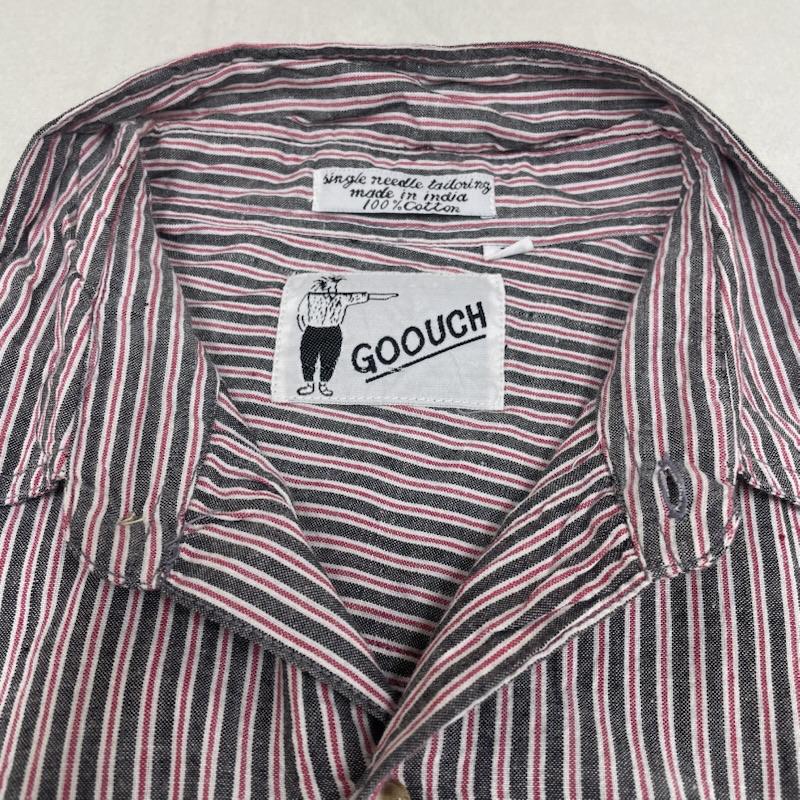 古着 USED シャツ、ブラウス 長袖 長袖 ストライプ シャツ ブラウス Shirt ロングスリーブ 胸ポケット ボタン L ストライプ 白 / ホワイト / white X 灰 / グレー / gray X 赤 / レッド / red メンズ USED 古着 中古 50145246