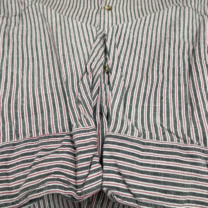 古着 USED シャツ、ブラウス 長袖 長袖 ストライプ シャツ ブラウス Shirt ロングスリーブ 胸ポケット ボタン L ストライプ 白 / ホワイト / white X 灰 / グレー / gray X 赤 / レッド / red メンズ USED 古着 中古 50145246