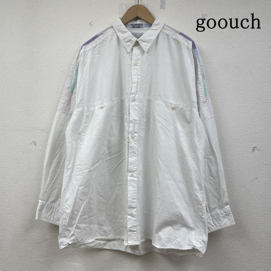 古着 USED シャツ、ブラウス 長袖 90s ヴィンテージ goouch 長袖 シャツ ブラウス Shirt ロングスリーブ 胸ポケット ボタン L 無地 白 / ホワイト / white X マルチカラー / マルチカラー / multicolor メンズ USED 古着 中古 50145248
