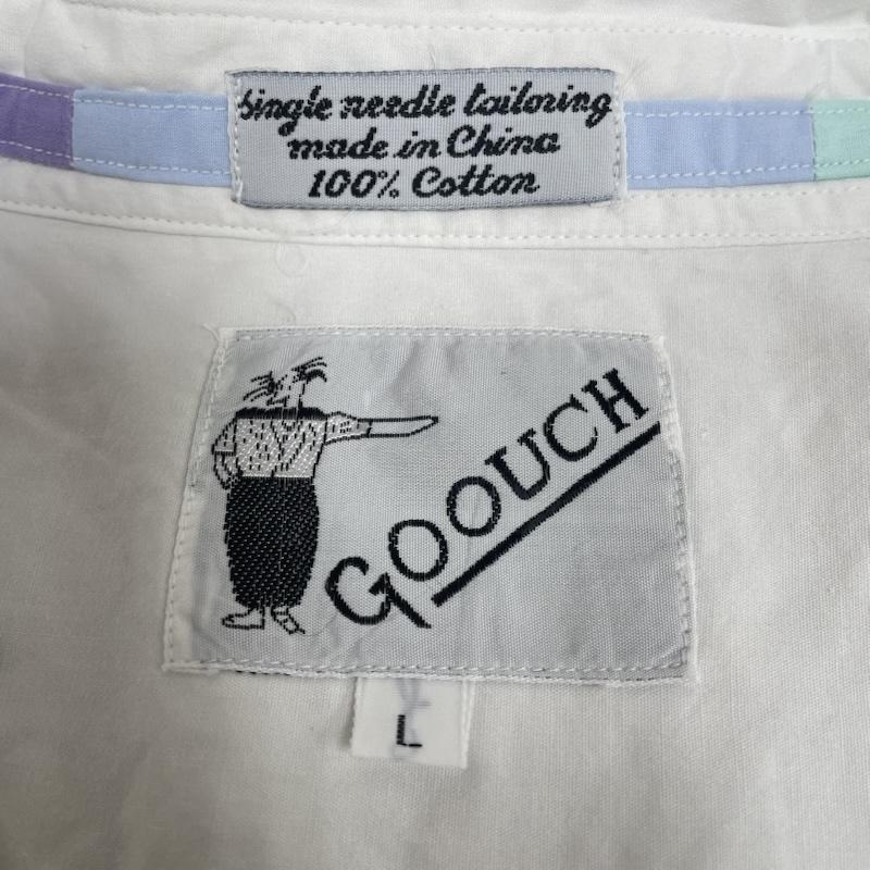 古着 USED シャツ、ブラウス 長袖 90s ヴィンテージ goouch 長袖 シャツ ブラウス Shirt ロングスリーブ 胸ポケット ボタン L 無地 白 / ホワイト / white X マルチカラー / マルチカラー / multicolor メンズ USED 古着 中古 50145248