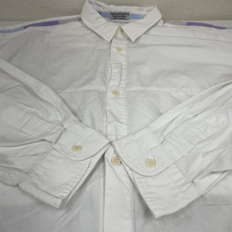 古着 USED シャツ、ブラウス 長袖 90s ヴィンテージ goouch 長袖 シャツ ブラウス Shirt ロングスリーブ 胸ポケット ボタン L 無地 白 / ホワイト / white X マルチカラー / マルチカラー / multicolor メンズ USED 古着 中古 50145248