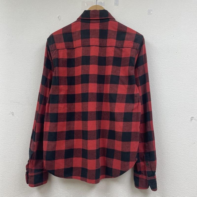 ワコマリア WACKO MARIA シャツ、ブラウス 長袖 GUILTY PARTIES WORK SHIRT フランネルシャツ 長袖 チェック 12aw-nel-01 M チェック X ロゴ、文字 X 刺繍 黒 / ブラック / black X 赤 / レッド / red メンズ USED 古着 中古 50145250