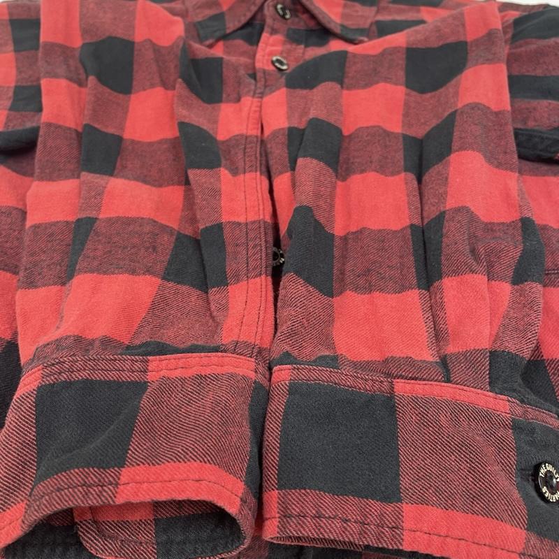 ワコマリア WACKO MARIA シャツ、ブラウス 長袖 GUILTY PARTIES WORK SHIRT フランネルシャツ 長袖 チェック 12aw-nel-01 M チェック X ロゴ、文字 X 刺繍 黒 / ブラック / black X 赤 / レッド / red メンズ USED 古着 中古 50145250