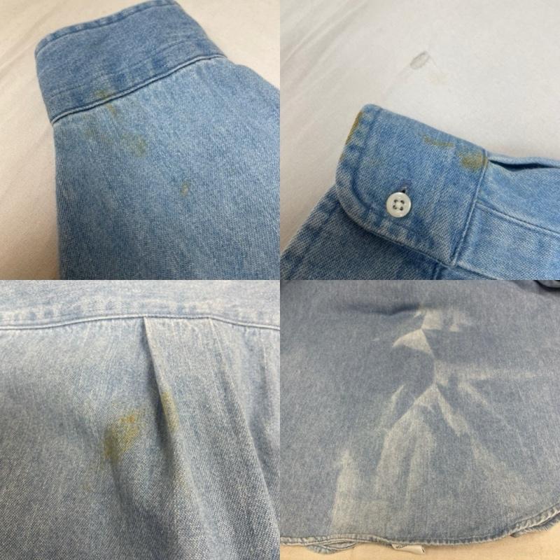 ポロバイラルフローレン Polo by RALPH LAUREN シャツ、ブラウス 長袖 USA製 デニム シャツ 長袖 ブラウス カラーポニー ロゴ 刺繍 ワンポイント XL ロゴ、文字 X ワンポイント X 刺繍 インディゴ / インディゴ / Indigo メンズ USED 古着 中古 50145254