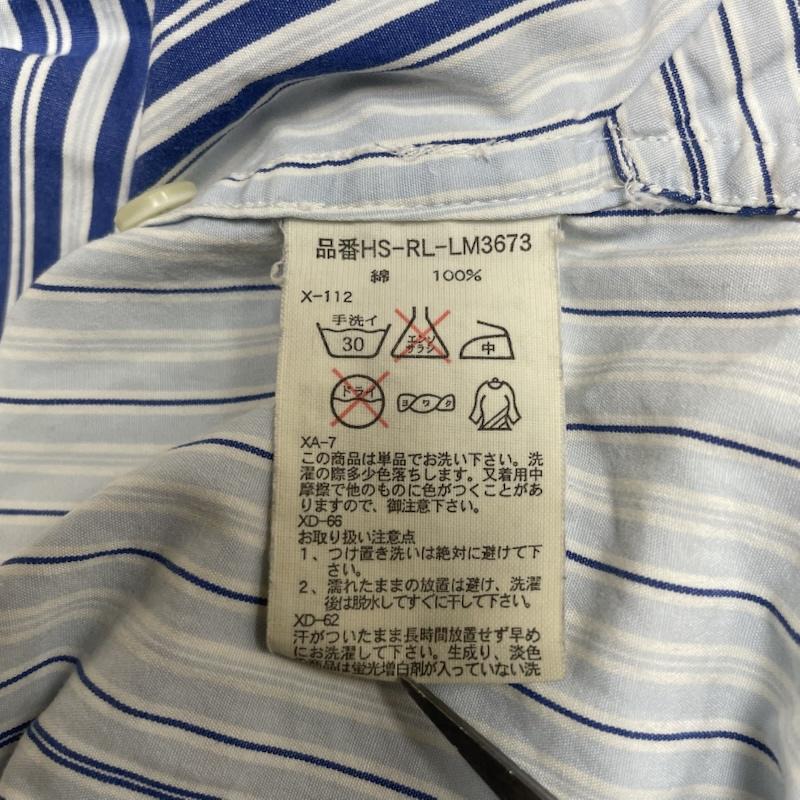ラルフローレン RALPHLAUREN シャツ、ブラウス 長袖 90s CLASSIC FIT 長袖 ボタンダウン シャツ ブラウス クレイジーパターン ストライプ L ストライプ X 花柄 青 / ブルー / blue メンズ USED 古着 中古 50145260