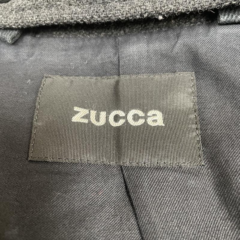 ズッカ ZUCCa コート コート一般 ワイヤー入りフード付き ウール ミドル丈 コート フード脱着可 フルジップアップ 無地 S 無地 ダークグレー / ダークグレー / レディース USED 古着 中古 50145262