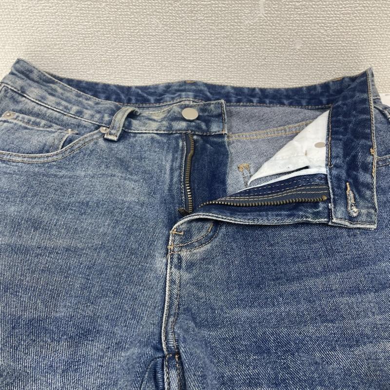 古着 USED パンツ デニム、ジーンズ SUPPLIER × SALUTE CHECKER DENIM チェッカー デニム フレア パンツ ジップフライ ロゴ パッチ M チェック X 無地 インディゴ / インディゴ / Indigo メンズ USED 古着 中古 50145267