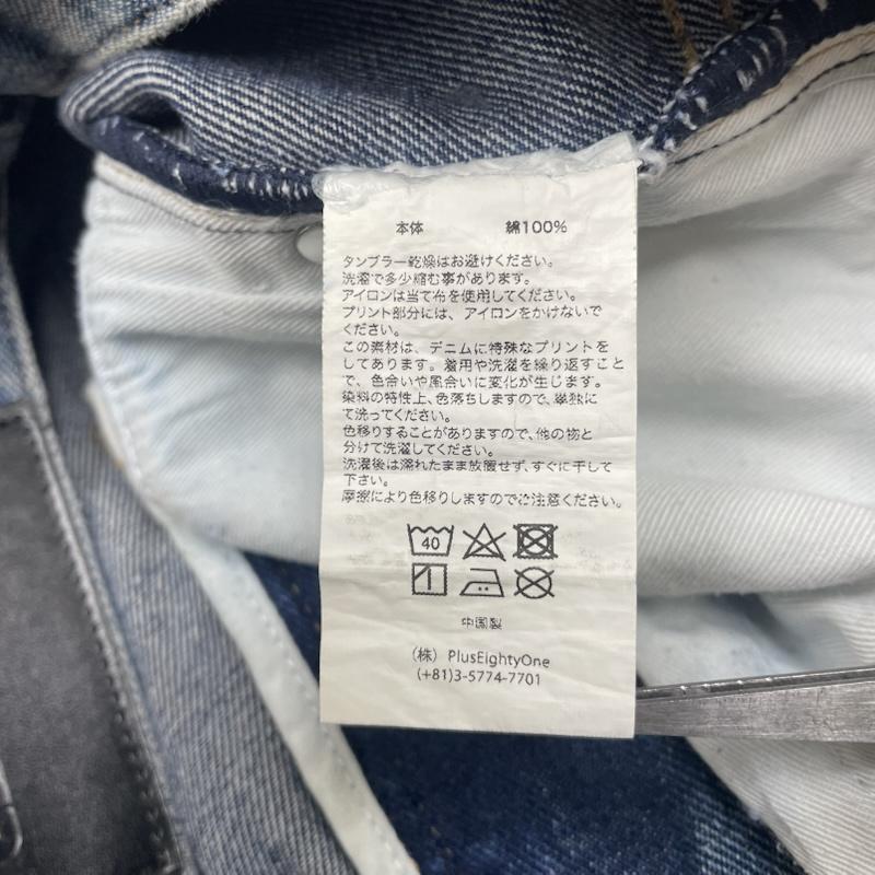 古着 USED パンツ デニム、ジーンズ SUPPLIER × SALUTE CHECKER DENIM チェッカー デニム フレア パンツ ジップフライ ロゴ パッチ M チェック X 無地 インディゴ / インディゴ / Indigo メンズ USED 古着 中古 50145267