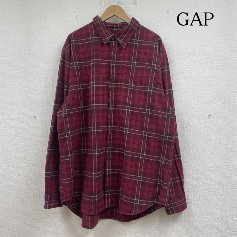 ギャップ GAP シャツ、ブラウス 長袖 90s old 長袖 フランネルシャツ ボタン チェック柄 大きめ XL チェック 赤 / レッド / red X マルチカラー / マルチカラー / multicolor メンズ USED 古着 中古 50145283