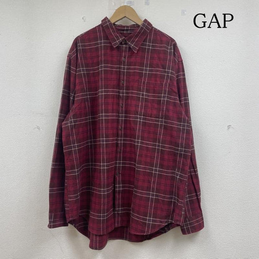 ギャップ GAP シャツ、ブラウス 長袖 90s old 長袖 フランネルシャツ ボタン チェック柄 大きめ XL チェック 赤 / レッド / red X マルチカラー / マルチカラー / multicolor メンズ USED 古着 中古 50145283
