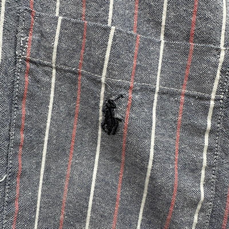 ポロラルフローレン POLO RALPH LAUREN シャツ、ブラウス 長袖 90s USA製 ストライプ ボタンダウン シャツ L 青 / ブルー / blue X 灰 / グレー / gray メンズ USED 古着 中古 50145360