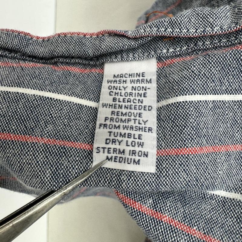 ポロラルフローレン POLO RALPH LAUREN シャツ、ブラウス 長袖 90s USA製 ストライプ ボタンダウン シャツ L 青 / ブルー / blue X 灰 / グレー / gray メンズ USED 古着 中古 50145360