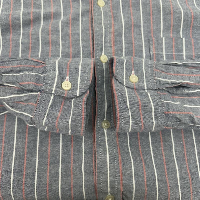 ポロラルフローレン POLO RALPH LAUREN シャツ、ブラウス 長袖 90s USA製 ストライプ ボタンダウン シャツ L 青 / ブルー / blue X 灰 / グレー / gray メンズ USED 古着 中古 50145360