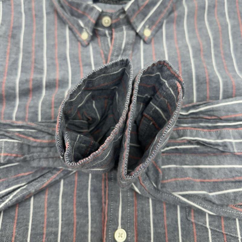 ポロラルフローレン POLO RALPH LAUREN シャツ、ブラウス 長袖 90s USA製 ストライプ ボタンダウン シャツ L 青 / ブルー / blue X 灰 / グレー / gray メンズ USED 古着 中古 50145360