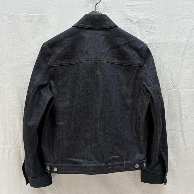 エルメス HERMES ジャケット、上着 ジャンパー、ブルゾン 23ss Icones au Carre Denim Jacket アイコン オ カレ デニム ジャケット イタリア製 50 ロゴ、文字 X 刺繍 インディゴ / インディゴ / Indigo メンズ USED 古着 中古 50145365