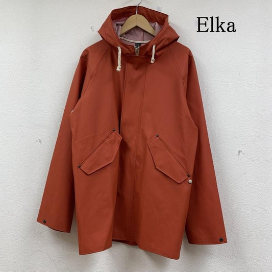 エルカ Elka ジャケット、上着 ジャンパー、ブルゾン Blavand フード付 レイン コート 防水 ジャケット フルジップアップ S 無地 橙 / オレンジ / orange メンズ USED 古着 中古 50145409