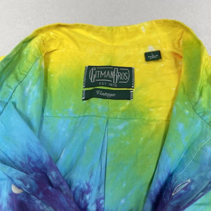 ギットマンブラザーズ GITMAN BROS. シャツ、ブラウス 長袖 長袖 シャツ バンドカラー ブラウス Shirt ロングスリーブ タイダイ柄 マルチカラー USA製 L  マルチカラー / マルチカラー / multicolor メンズ USED 古着 中古 50145417