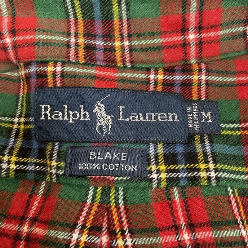 ラルフローレン RALPHLAUREN シャツ、ブラウス 長袖 90s 長袖 ボタンダウン シャツ ブラウス タータンチェック 柄 ポニーロゴ 刺繍 M チェック X ロゴ、文字 X ワンポイント X 刺繍 マルチカラー / マルチカラー / multicolor メンズ USED 古着 中古 50145419