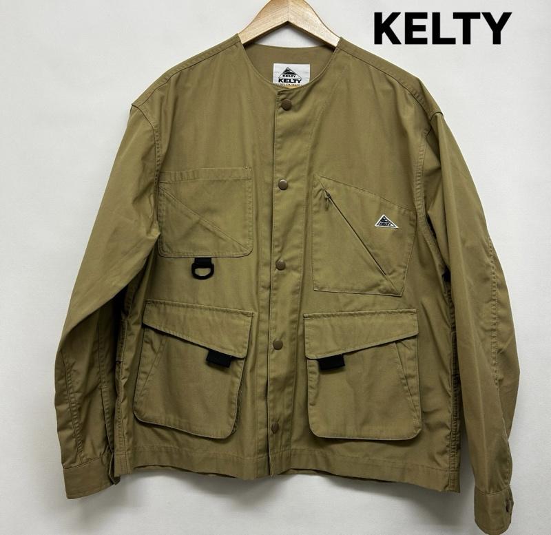 ケルティ KELTY ジャケット、上着 ジャンパー、ブルゾン KELTY×SHIPS ノーカラージャケット M ワンポイント ベージュ / ベージュ / beige メンズ USED 古着 中古 50145422