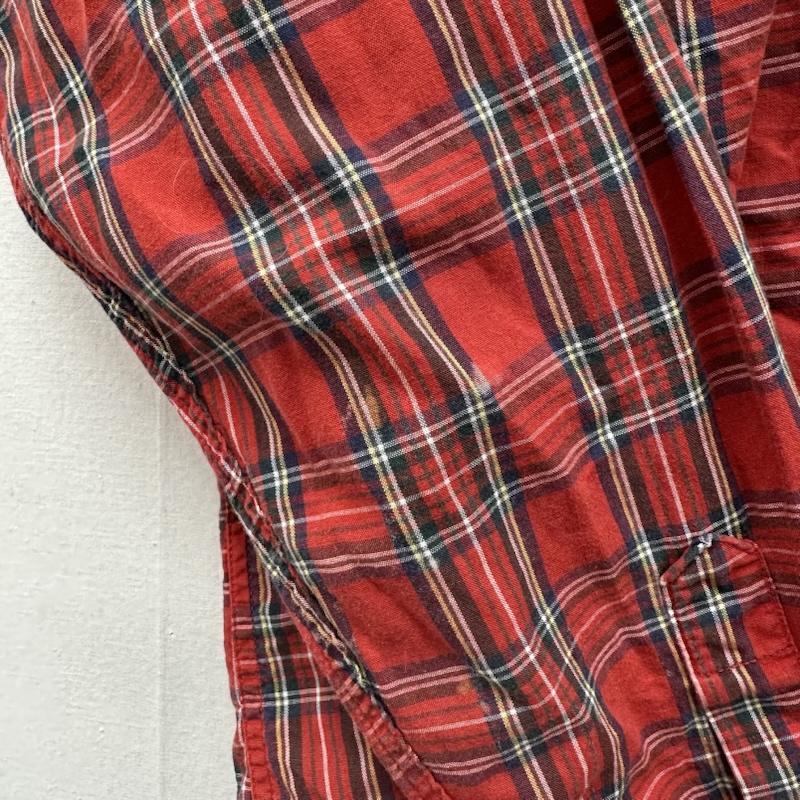 ポロラルフローレン POLO RALPH LAUREN シャツ、ブラウス 長袖 90s 緑タグ ロゴ刺繡 チェック ボタンダウン シャツ USA製 XL 赤 / レッド / red メンズ USED 古着 中古 50145476