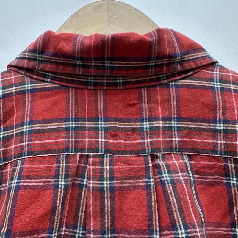 ポロラルフローレン POLO RALPH LAUREN シャツ、ブラウス 長袖 90s 緑タグ ロゴ刺繡 チェック ボタンダウン シャツ USA製 XL 赤 / レッド / red メンズ USED 古着 中古 50145476