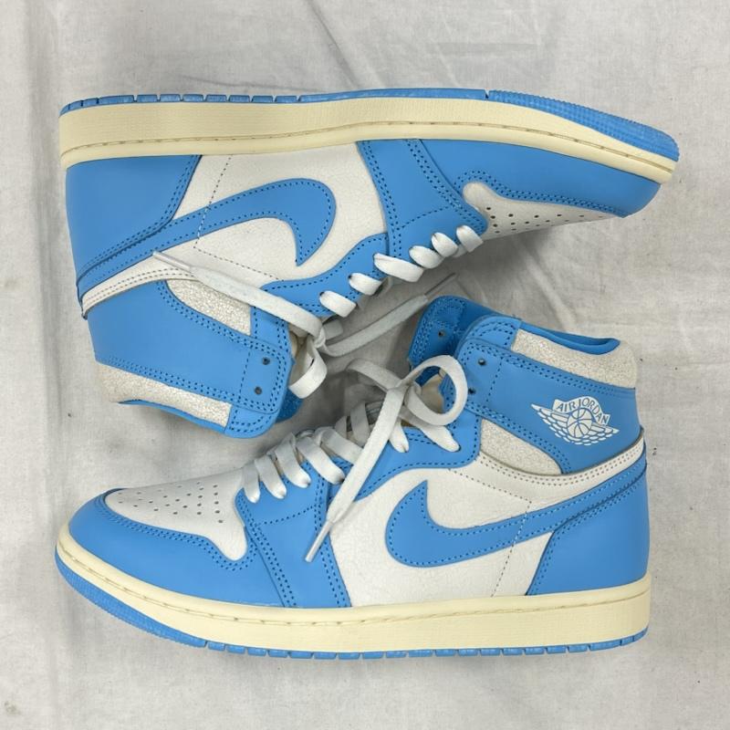 ナイキ NIKE スニーカー スニーカー AIR JORDAN 1 Retro High OG エアジョーダン レトロハイ ハイカット DZ5485 28.0cm ロゴ、文字 水色 / ライトブルー / X 白 / ホワイト / white メンズ USED 古着 中古 50145504