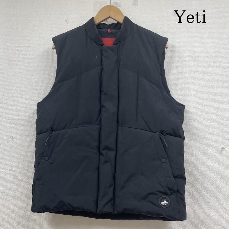 古着 USED ジャケット、上着 ダウンベスト Yeti ダウン ベスト ジップアップ スナップボタン スタンドカラー ラバーロゴ YM35001 M ロゴ、文字 黒 / ブラック / black メンズ USED 古着 中古 50145661