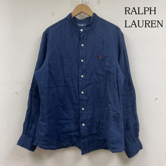 ラルフローレン RALPHLAUREN シャツ、ブラウス 長袖 長袖 シャツ ブラウス 麻100% リネン バンドカラー ロゴ ワンポイント 刺繍 XL ロゴ、文字 X 刺繍 X ワンポイント インディゴ / インディゴ / Indigo メンズ USED 古着 中古 50145662