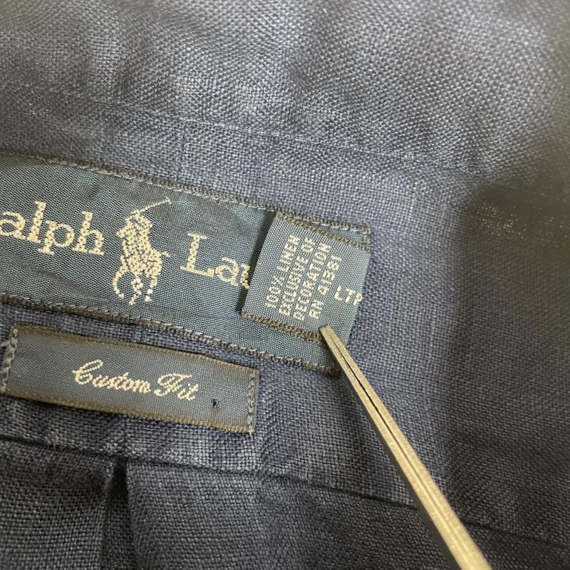 ラルフローレン RALPHLAUREN シャツ、ブラウス 長袖 長袖 シャツ ブラウス 麻100% リネン バンドカラー ロゴ ワンポイント 刺繍 XL ロゴ、文字 X 刺繍 X ワンポイント インディゴ / インディゴ / Indigo メンズ USED 古着 中古 50145662