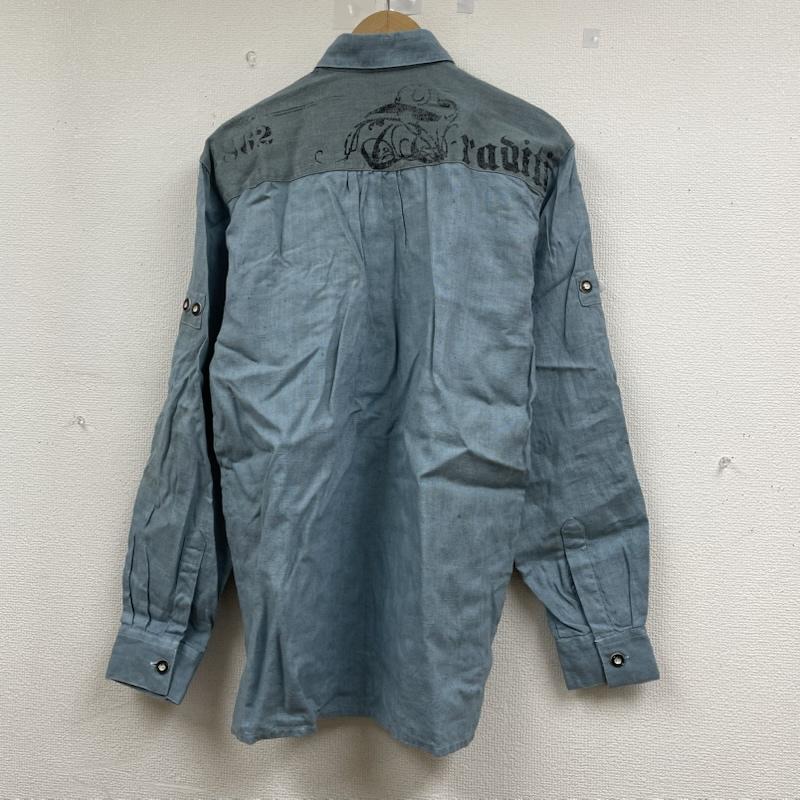 古着 USED シャツ、ブラウス 長袖 ヴィンテージ Distler Tyrolean shirt チロリアン 長袖シャツ 編み上げ ロゴ プリント S ロゴ、文字 X プリント 水色 / ライトブルー / メンズ USED 古着 中古 50145714