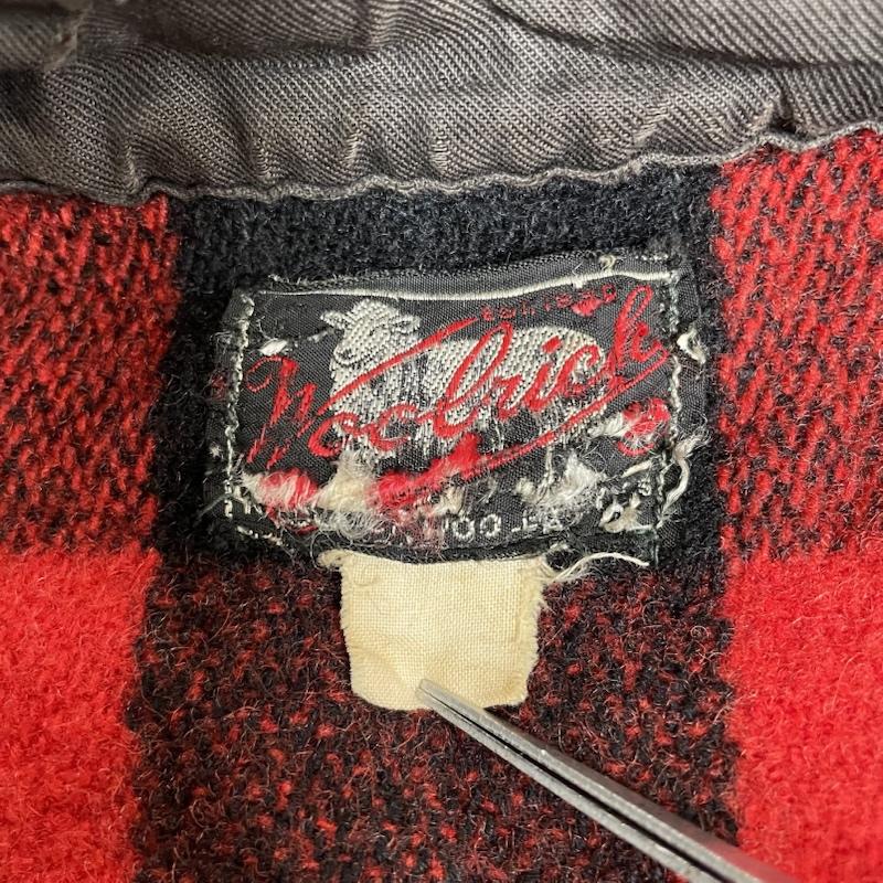 ウールリッチ WOOLRICH ジャケット、上着 ジャンパー、ブルゾン 50s 長袖 シャツ ジャケット ヴィンテージ マチ付き バッファローチェック - チェック 黒 / ブラック / black X 赤 / レッド / red メンズ USED 古着 中古 50145716